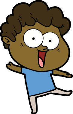 Bir insan tarafından çizilmiş mutlu bir adam.