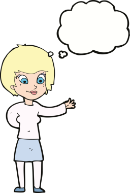 Bir insan tarafından çizilmiş düşünce balonlu bir karikatür.