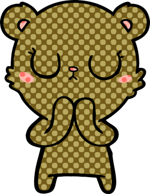 Bir insan tarafından çizilmiş barışçıl ayı yavrusu.