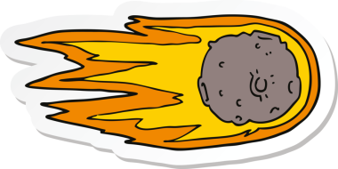 Bir insan tarafından çizilmiş bir kuyruklu yıldızın çıkartması.