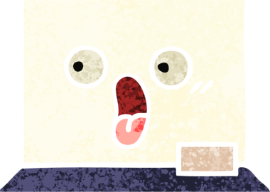 Bir insan tarafından çizilmiş beyaz bir panonun retro çizim tarzı karikatürü