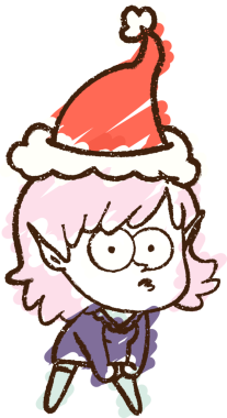 Bir insan tarafından çizilen Noel Elf Tebeşiri