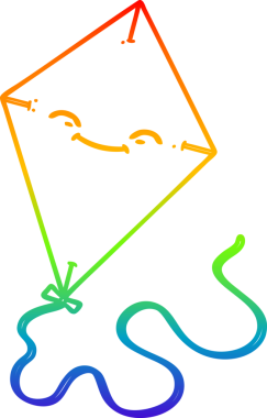 gökkuşağı gradyan çizgi çizimi bir insan tarafından çizilmiş bir uçurtma