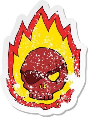 Bir insan tarafından çizilmiş yanan bir karikatürün gerilimli yapıştırması.