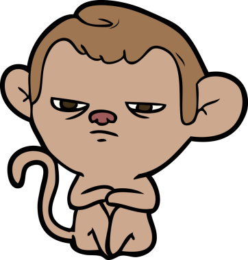 Bir insan tarafından çizilmiş çizgi maymun.