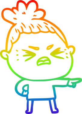 Bir insan tarafından çizilmiş kızgın bir karikatür çizimi.