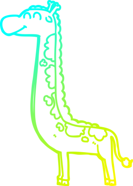 Bir insan tarafından çizilmiş bir zürafanın soğuk gradyan çizgisi.