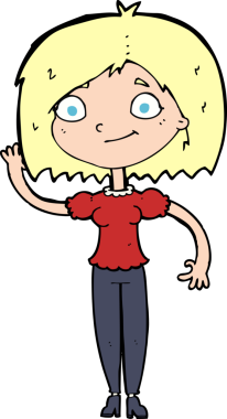 Bir insan tarafından çizilmiş karikatür kadın.