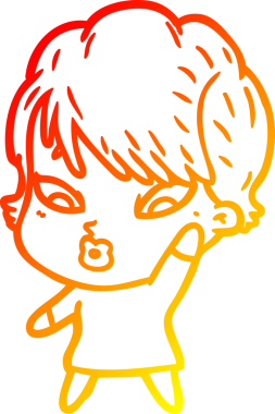 Bir insan tarafından çizilmiş bir karikatür kadın çizimi