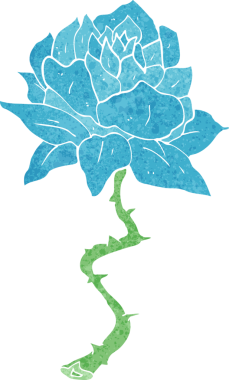 Bir insan tarafından çizilmiş karikatür çiçeği