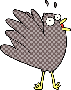 Bir insan tarafından çizilen kuş ciyaklaması.