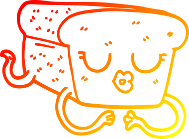 Bir insan tarafından çizilmiş bir somun ekmeğin sıcak çizgi çizimi