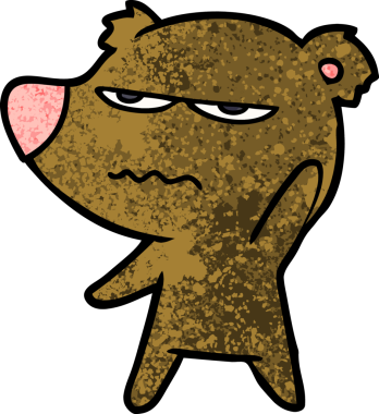 Bir insan tarafından çizilmiş kızgın ayı çizgi filmi.