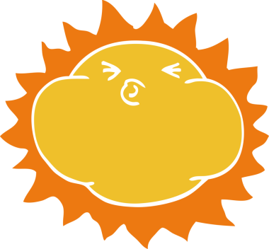 Bir insan tarafından çizilmiş parlak güneş.