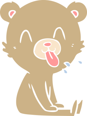 kaba düz renkli çizgi film ayısı bir insan tarafından çizilmiş.