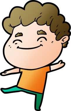 Bir insan tarafından çizilmiş çizgi film dostu bir adam.