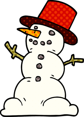 Bir insan tarafından çizilmiş kardan adam çizgi filmi.