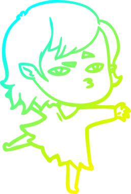 Bir insan tarafından çizilmiş bir vampir kız çizgi filmi.