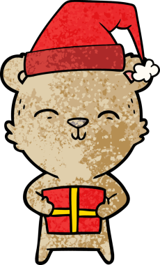 Bir insan tarafından çizilmiş mutlu çizgi film ayısı.