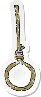 Bir insan tarafından çizilmiş karikatür ilmiğinin gerilmiş yapıştırması.