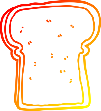 Bir insan tarafından çizilmiş bir ekmek diliminin sıcak gradyan çizimi