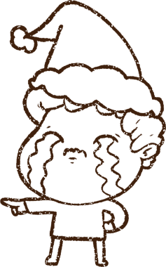 Bir insan tarafından çizilmiş Noel Adamı Kömürü