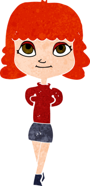 Bir insan tarafından çizilmiş mutlu bir kız.