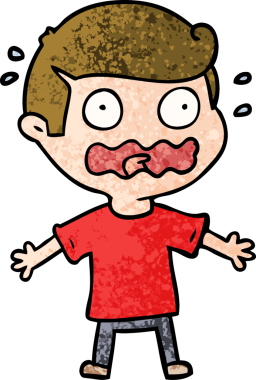 Çizgi filmdeki adam bir insan tarafından çizilmiş.