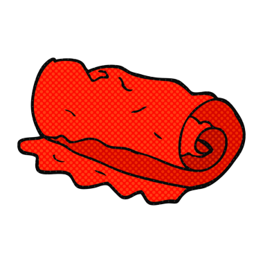 Bir insan tarafından çizilmiş karikatür havlusu.