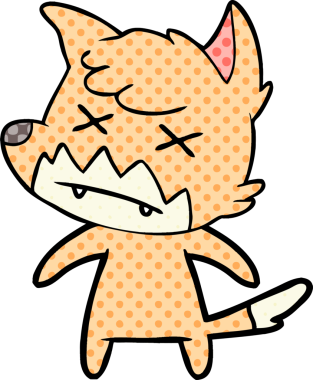 Bir insan tarafından çizilmiş ölü tilki çizgi filmi