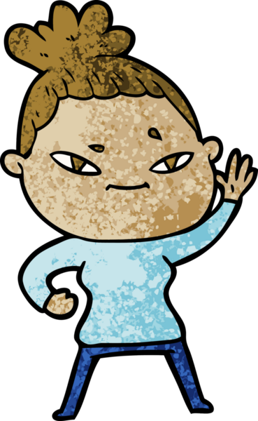 Bir insan tarafından çizilmiş karikatür kadın.