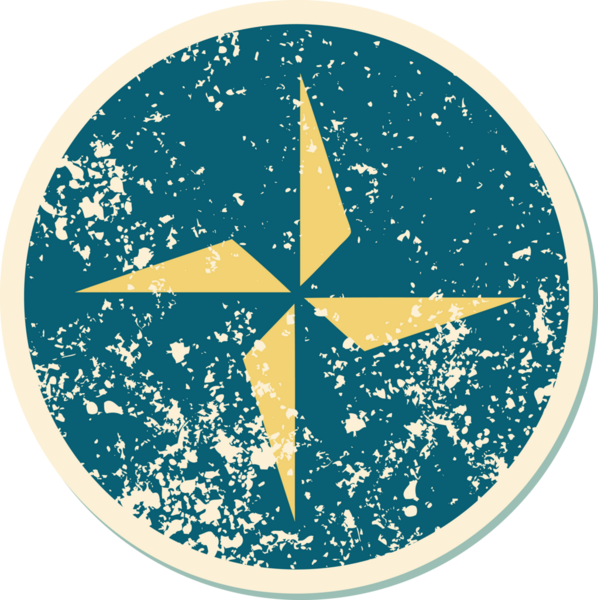 Bir insan tarafından çizilmiş bir yıldız sembolünün sembolik desenli dövmesi.