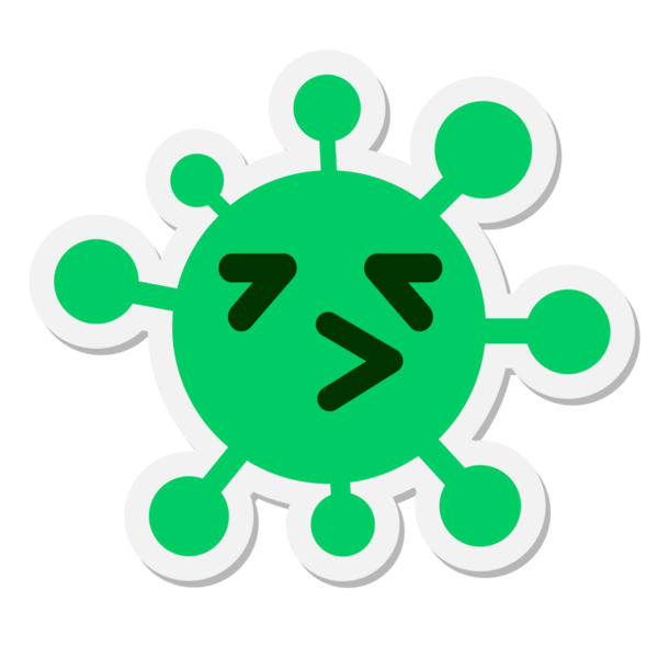 Bir insan tarafından çizilmiş yorgun kuş virüsü etiketi