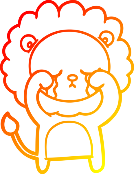 Bir insan tarafından çizilmiş, ağlayan bir aslanın sıcak çizgi çizgisi.