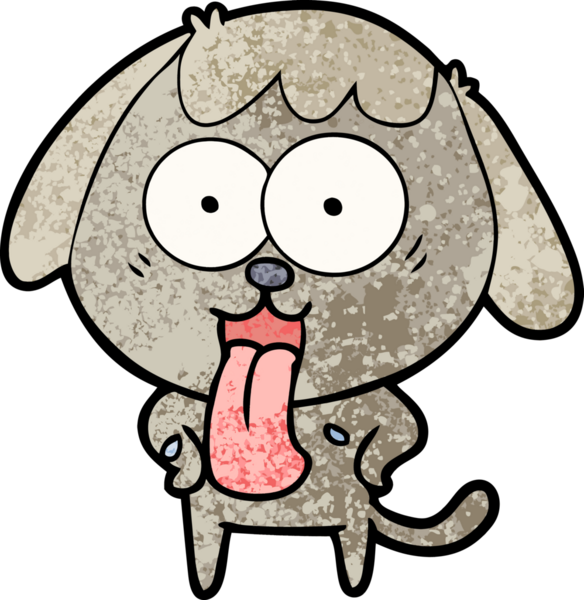 Bir insan tarafından çizilmiş şirin bir çizgi film köpeği.