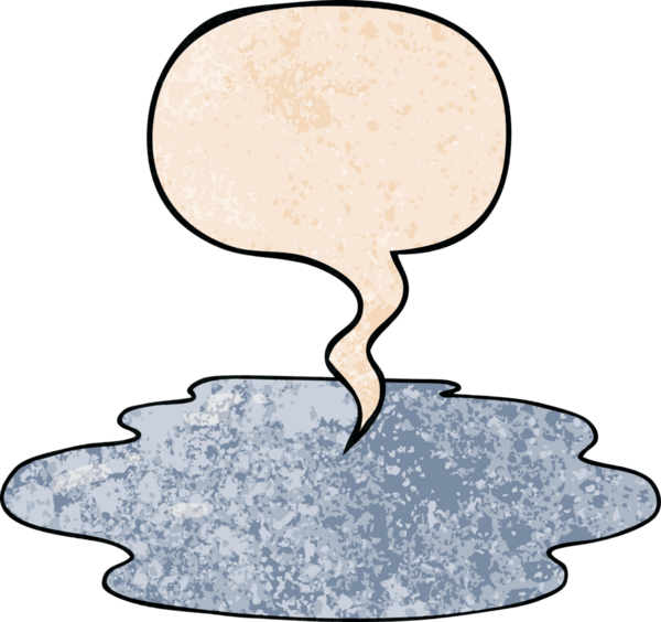 Su birikintisi, konuşma baloncuğu olan, insan tarafından çizilmiş eski dokular.