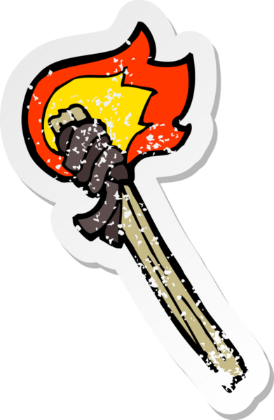 Bir insan tarafından çizilmiş yanan bir çizgi filmin gerilimli yapıştırması.