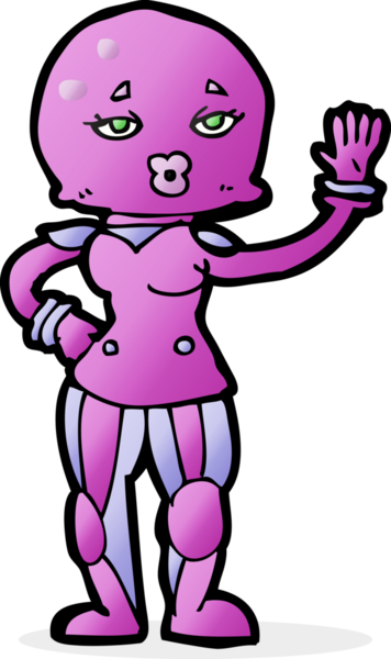 Bir insan tarafından çizilmiş bir kadın astronot.