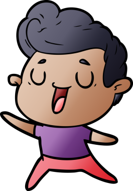 Bir insan tarafından çizilmiş mutlu çizgi film adamı.