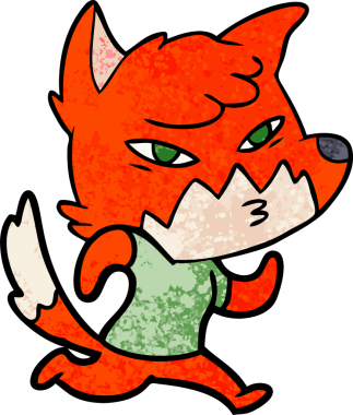 Bir insan tarafından çizilmiş akıllı çizgi film tilkisi.