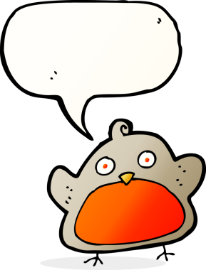 bir insan tarafından çizilmiş konuşma baloncuklu noel robini.