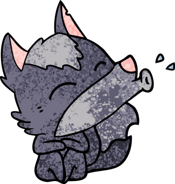 Bir insan tarafından çizilmiş uluyan kurt çizgi filmi.