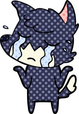 Ağlayan tilki omuz silkiyor Bir insan tarafından çizilmiş