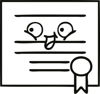 Mezuniyet diplomasını çizen çizgi bir insan tarafından çizilmiş.