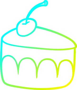 Bir insan tarafından çizilmiş lezzetli bir tatlının soğuk gradyan çizimi.