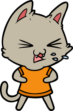 Bir insan tarafından çizilmiş kedi tıslaması.