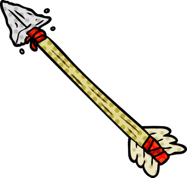 bir insan tarafından çizilmiş ilkel bir ok.