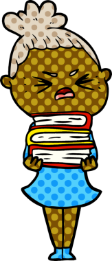 Bir insan tarafından çizilmiş kızgın bir kadın.