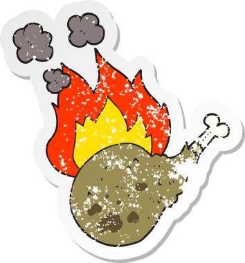 İnsan eti tarafından çizilmiş bir karikatürün gerilimli etiketi.