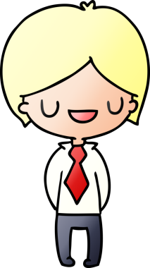 Bir insan tarafından çizilmiş bir kawaii 'nin gradyan çizimi.